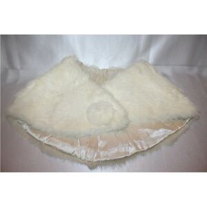 Vintage 60’s Elegant Cream Rabbit Fur Wedding Stole Cape